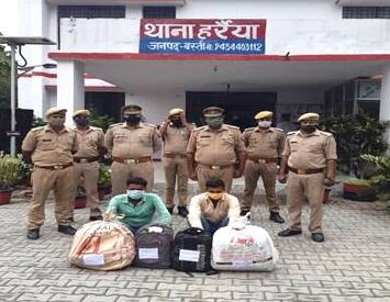 बस्ती पुलिस ने तस्करों को दबोचा- बरामद किया 40 किलो गांजा