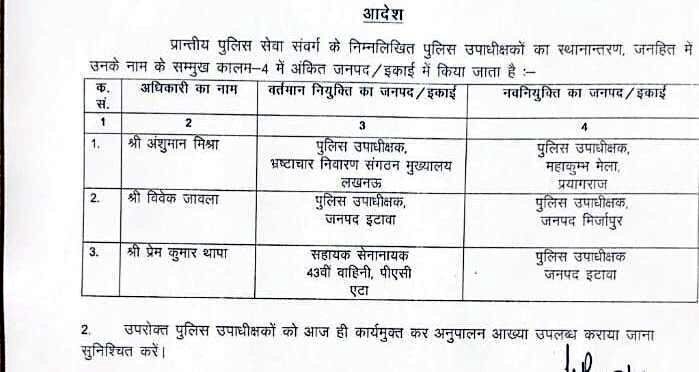 शासन की ट्रांसफर एक्सप्रेस जारी- IPS के बाद अब PPS अफसरों के तबादले